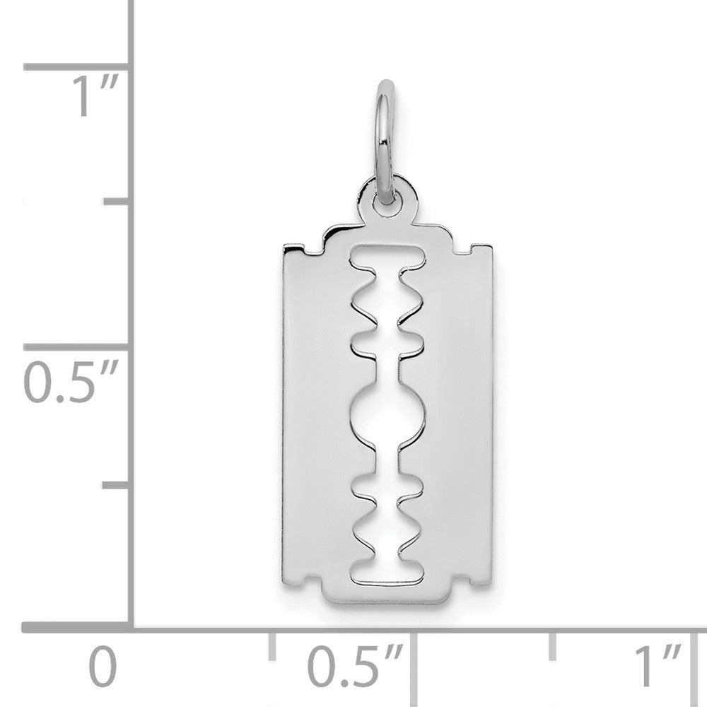 14kw Polished Razor Blade Charm