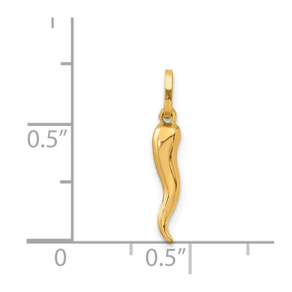 14k 3D Italian Horn Charm