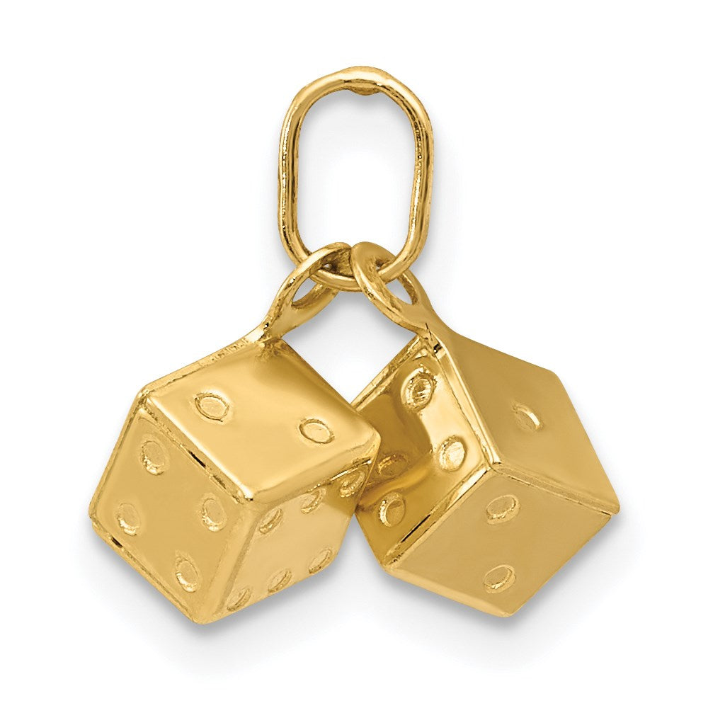 14k 3D Dice Charm