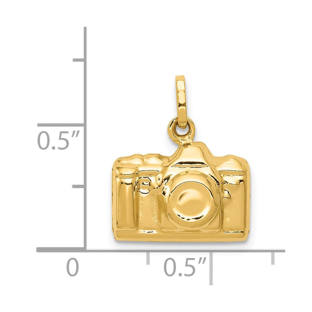 14k 3-D Polished Camera Charm