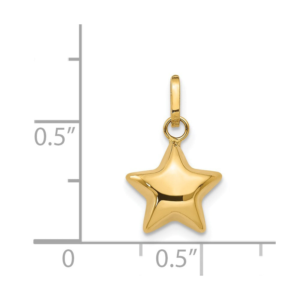 14k 3D Puffed Star Charm