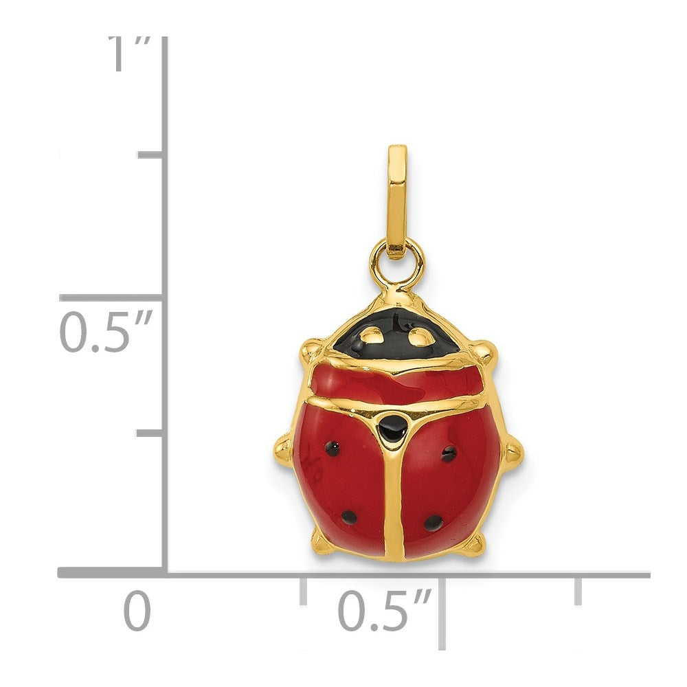 14k Enameled Ladybug Charm