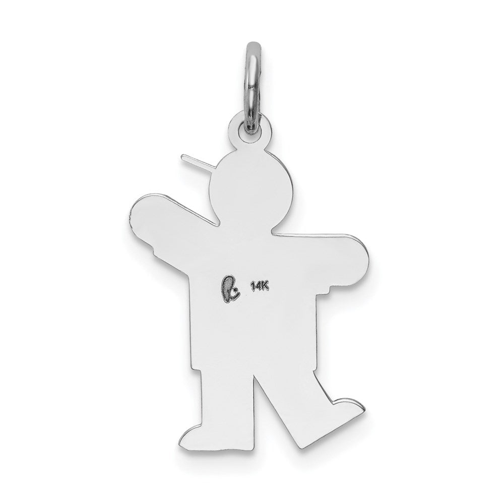 14k White Gold Kid Charm