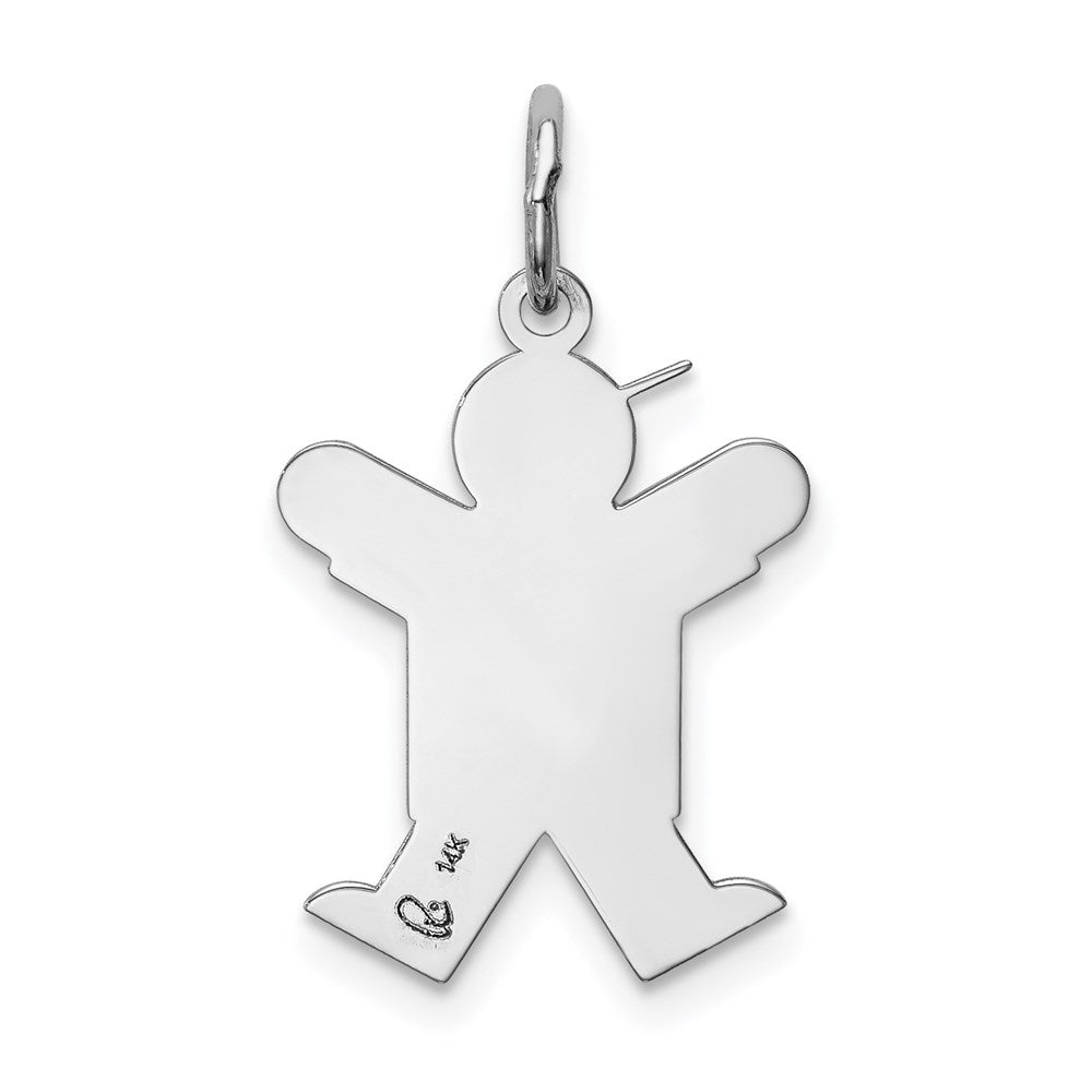 14k White Gold Kid Charm