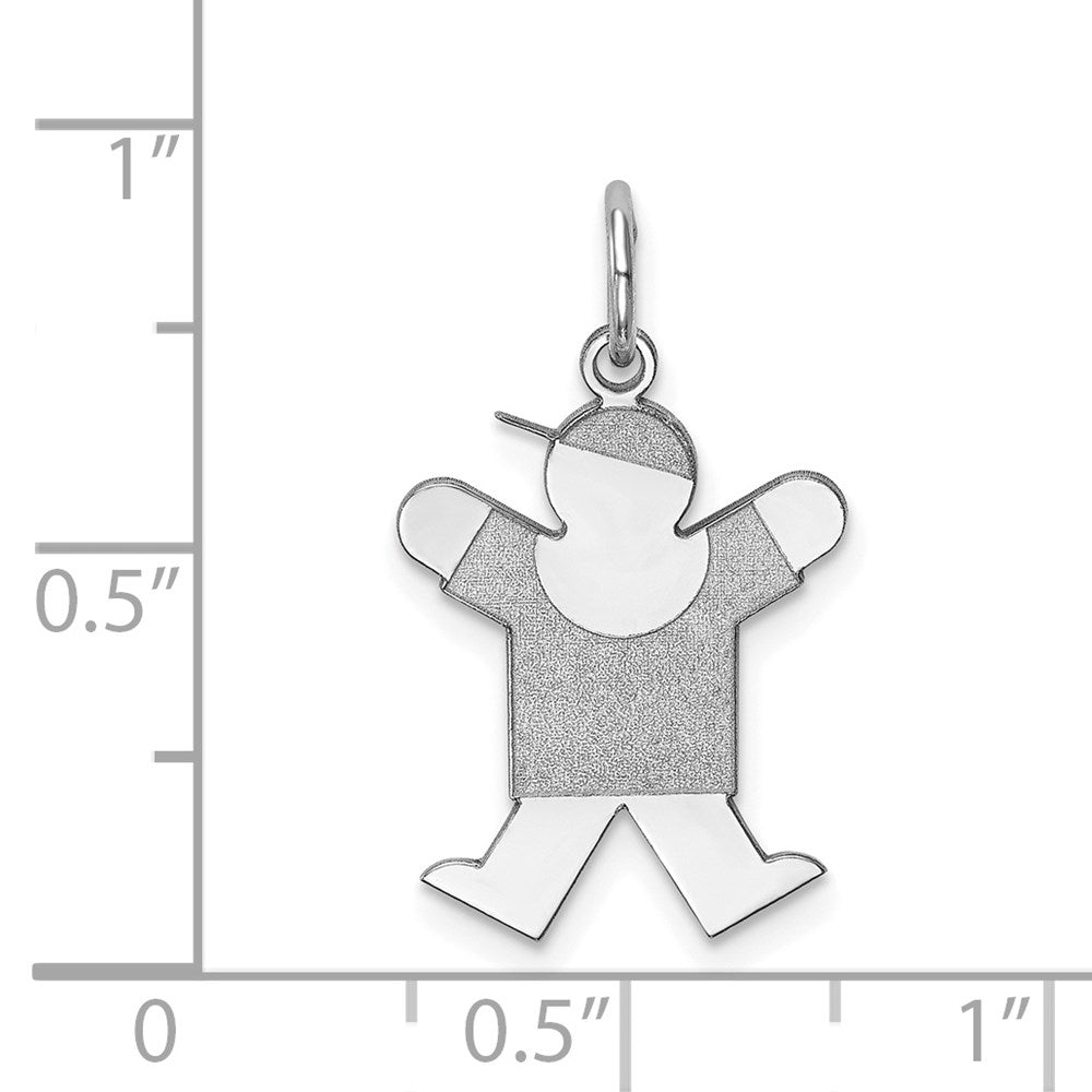14k White Gold Kid Charm