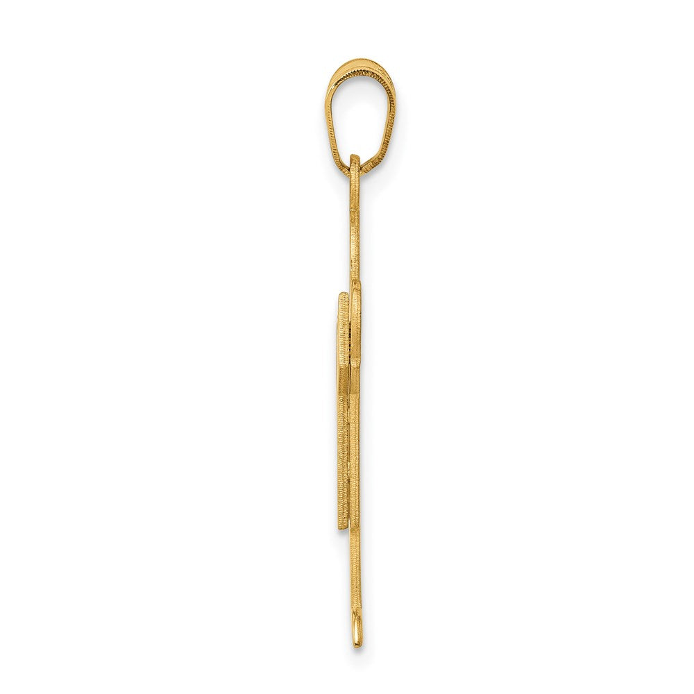 14k Solid Satin Engravable Boy Charm