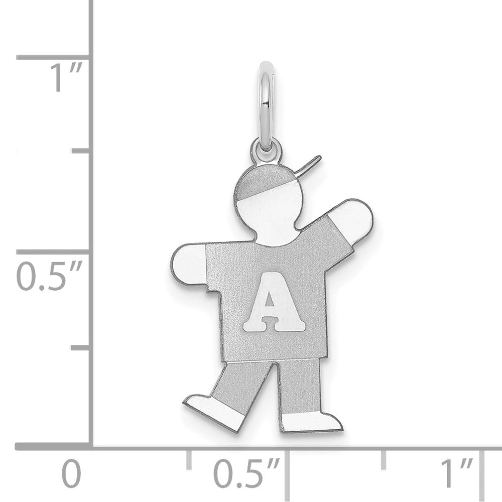 14k White Gold Kid Charm
