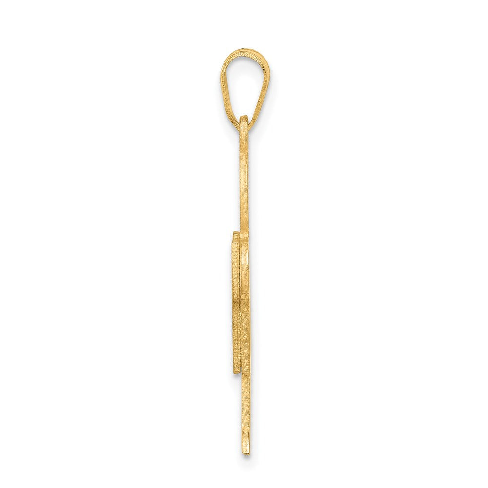 14k Solid Satin Engravable Boy Charm