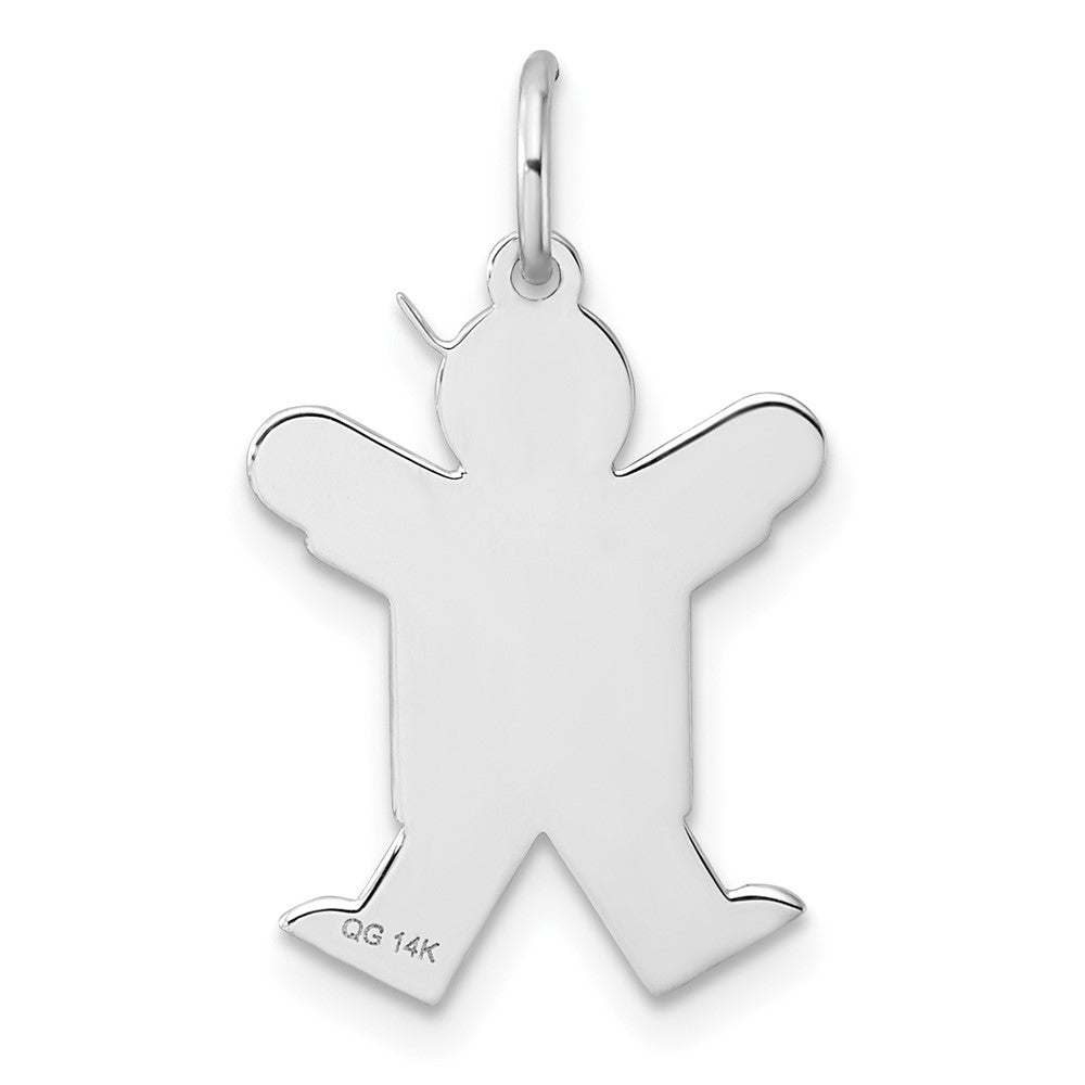 14k White Gold Kid Charm