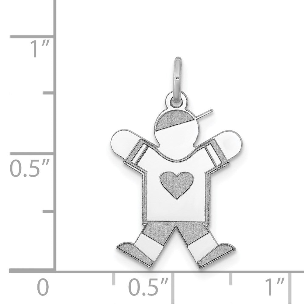 14k White Gold Kid Charm