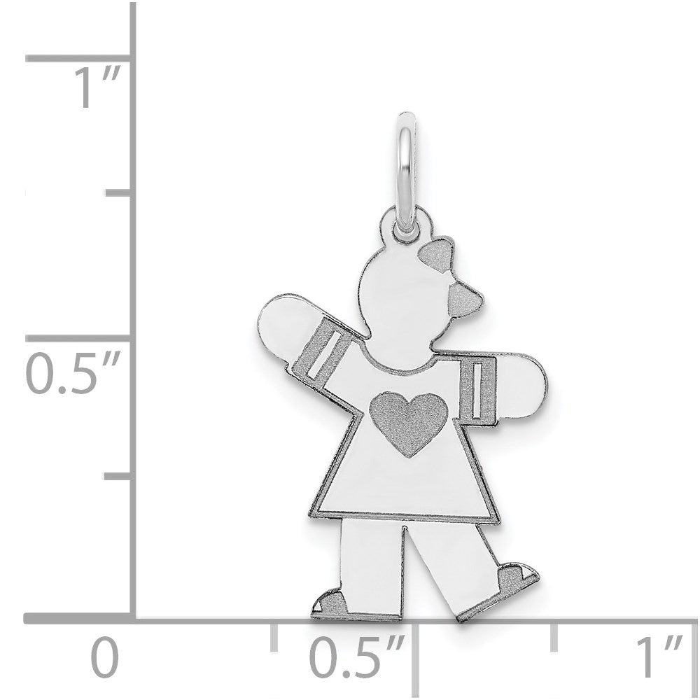 14k White Gold Kid Charm