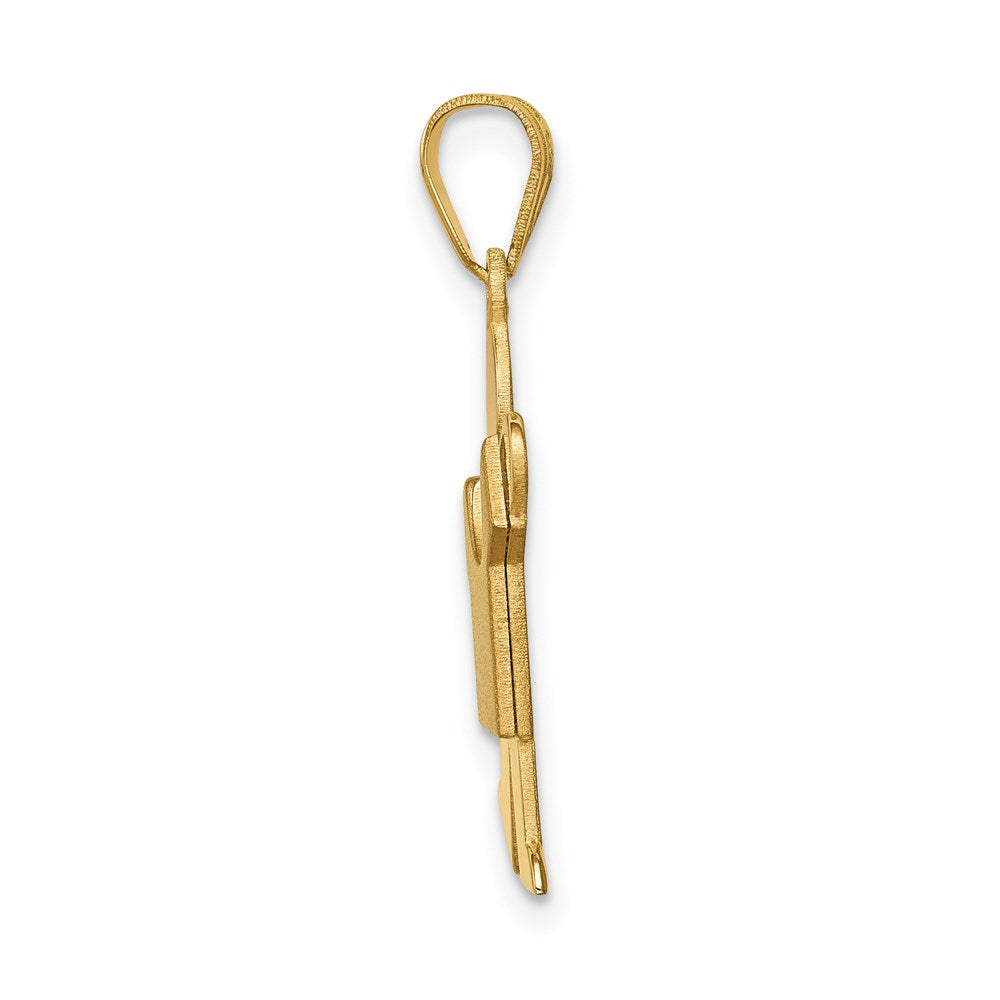 14k Solid Satin Engravable Boy Charm