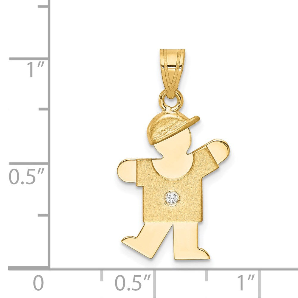14k A Diamond Kid Pendant