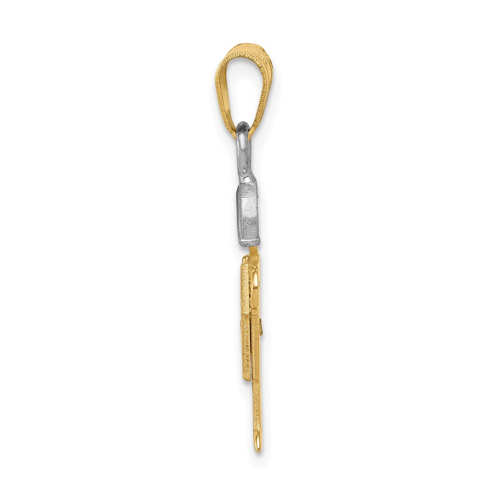 14k Two-tone VS Diamond Kid Pendant