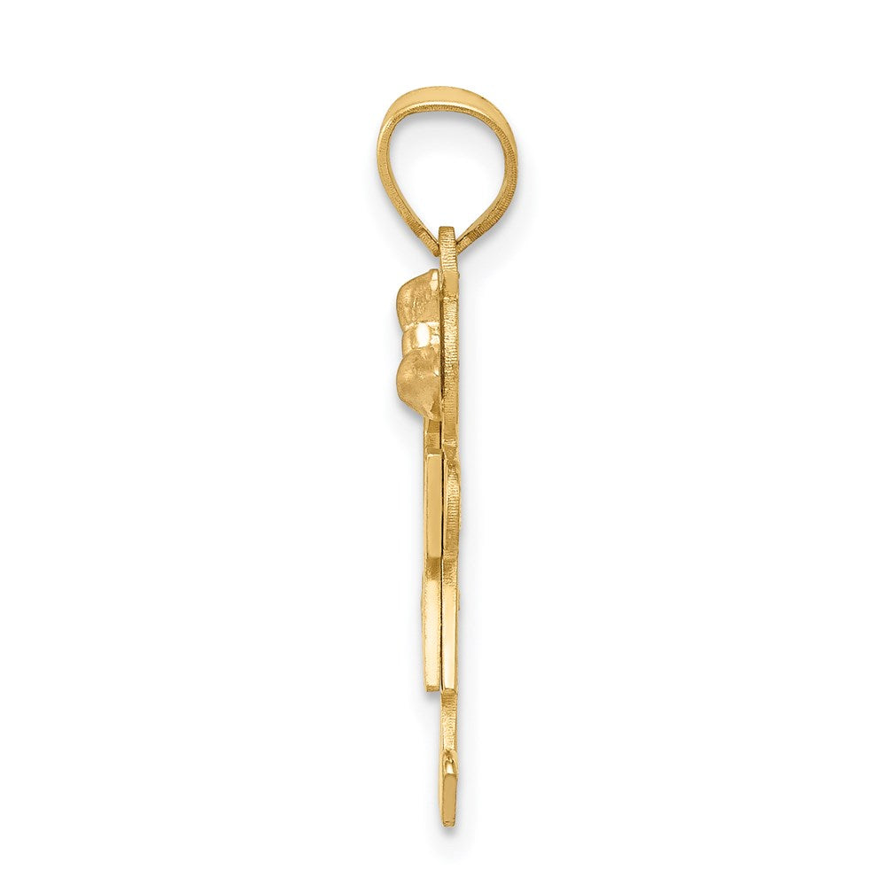 14k Two-tone AAA Diamond Kid Pendant