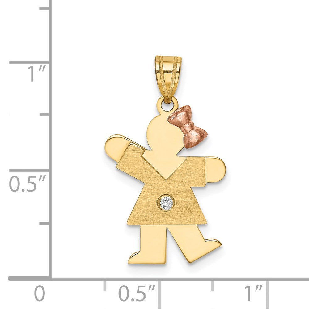 14k Two-tone AAA Diamond Kid Pendant