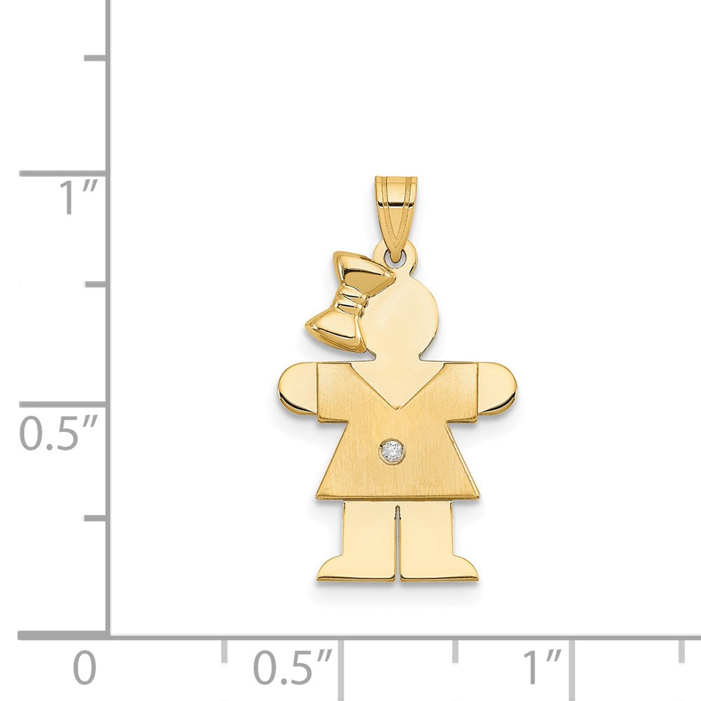 14k A Diamond Kid Pendant