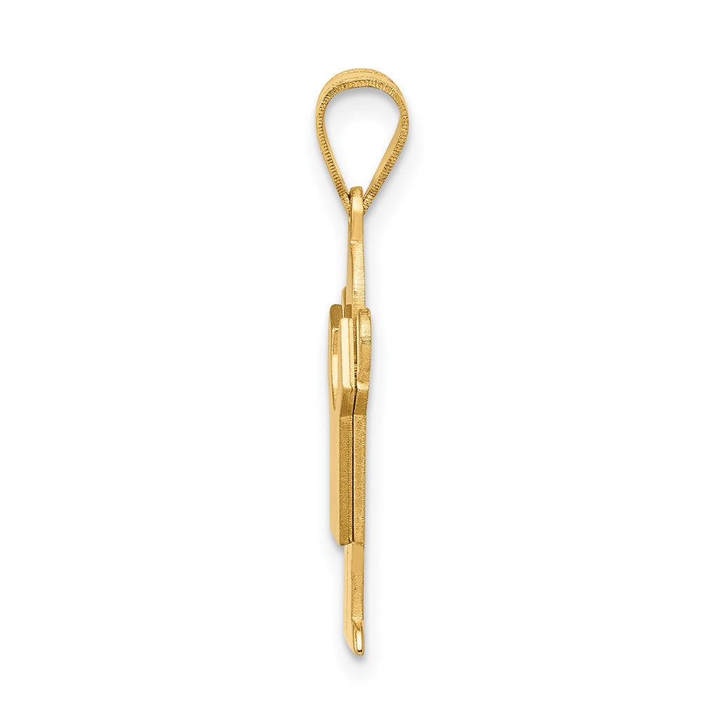 14k Solid Satin Engravable Boy Charm