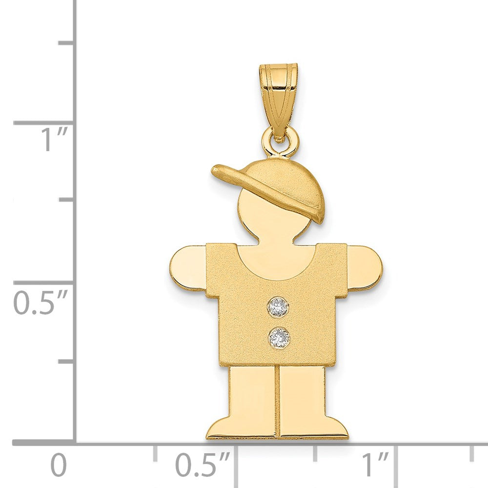 14k A Diamond Kid Pendant
