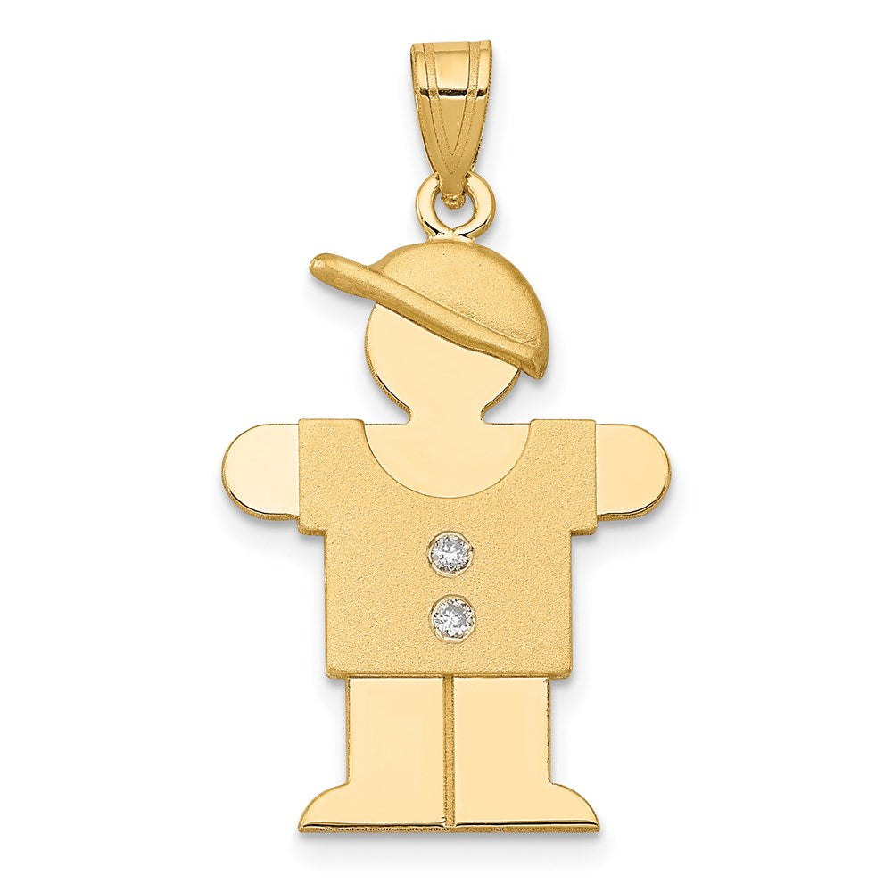 14k A Diamond Kid Pendant