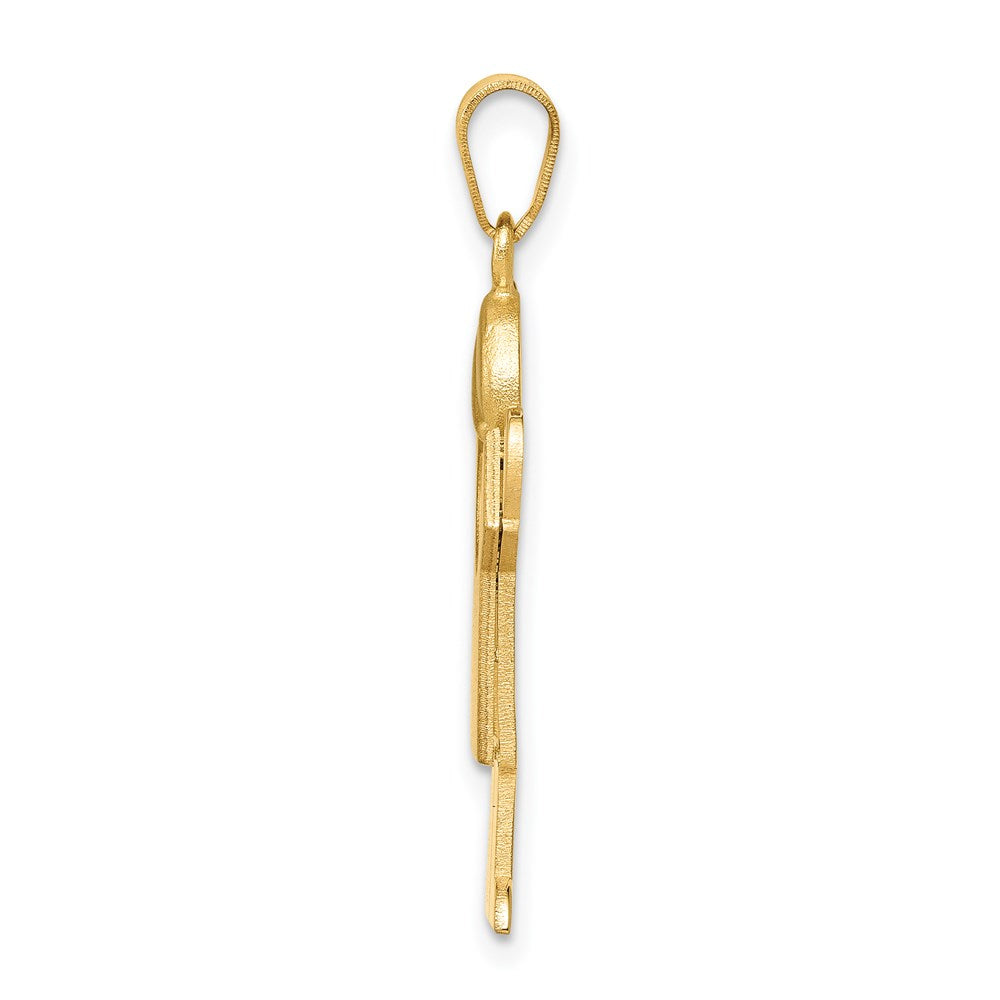14k Solid Engravable Boy with Hat on Right Charm