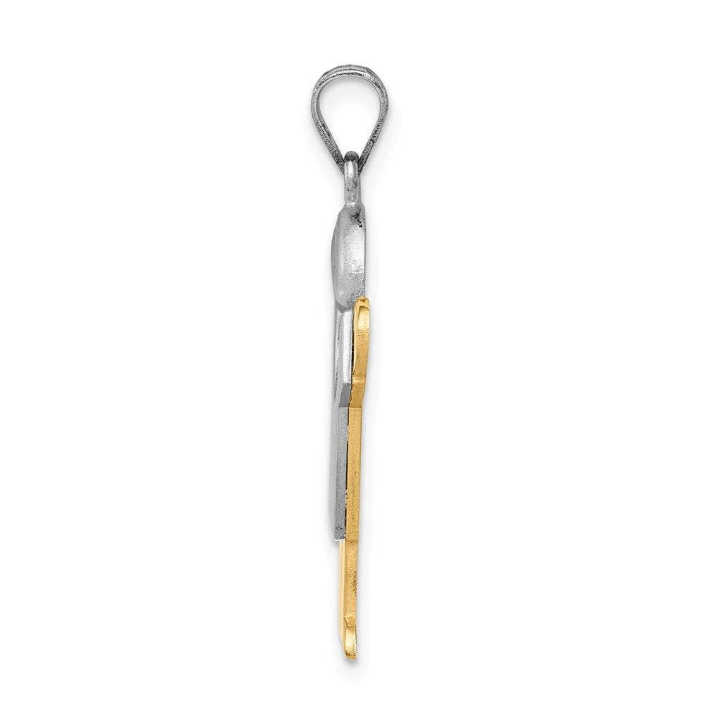14k Two-Tone Large Boy with Hat on Right Engravable Charm