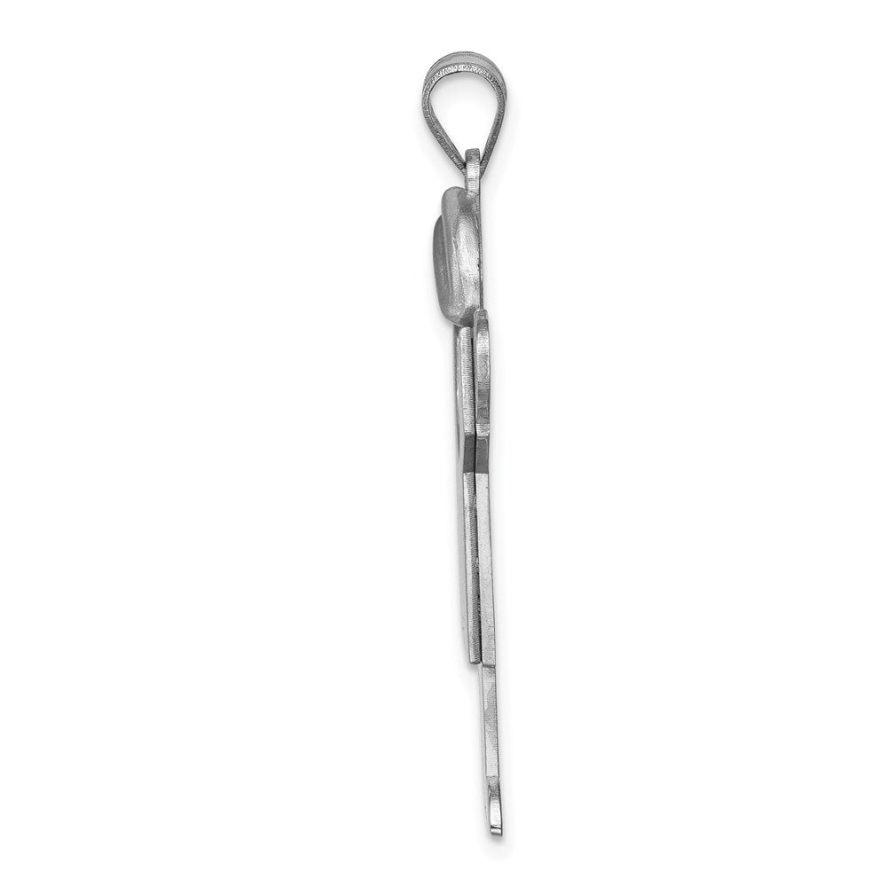 14k White Gold Large Boy with Hat on Right Engravable Charm