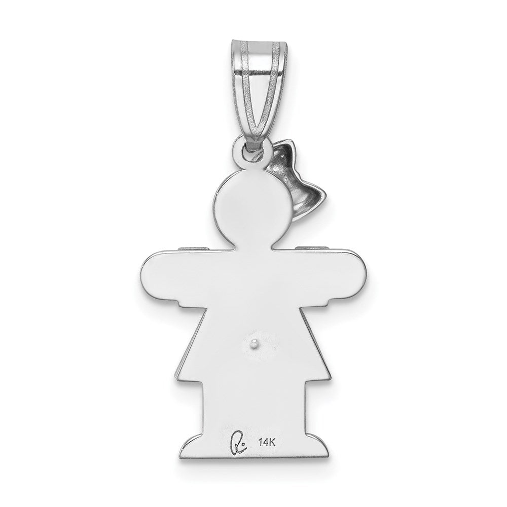 14k White Gold AAA Diamond Kid Pendant