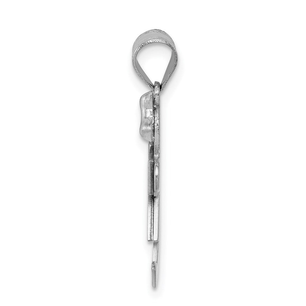 14k White Gold A Diamond Kid Pendant