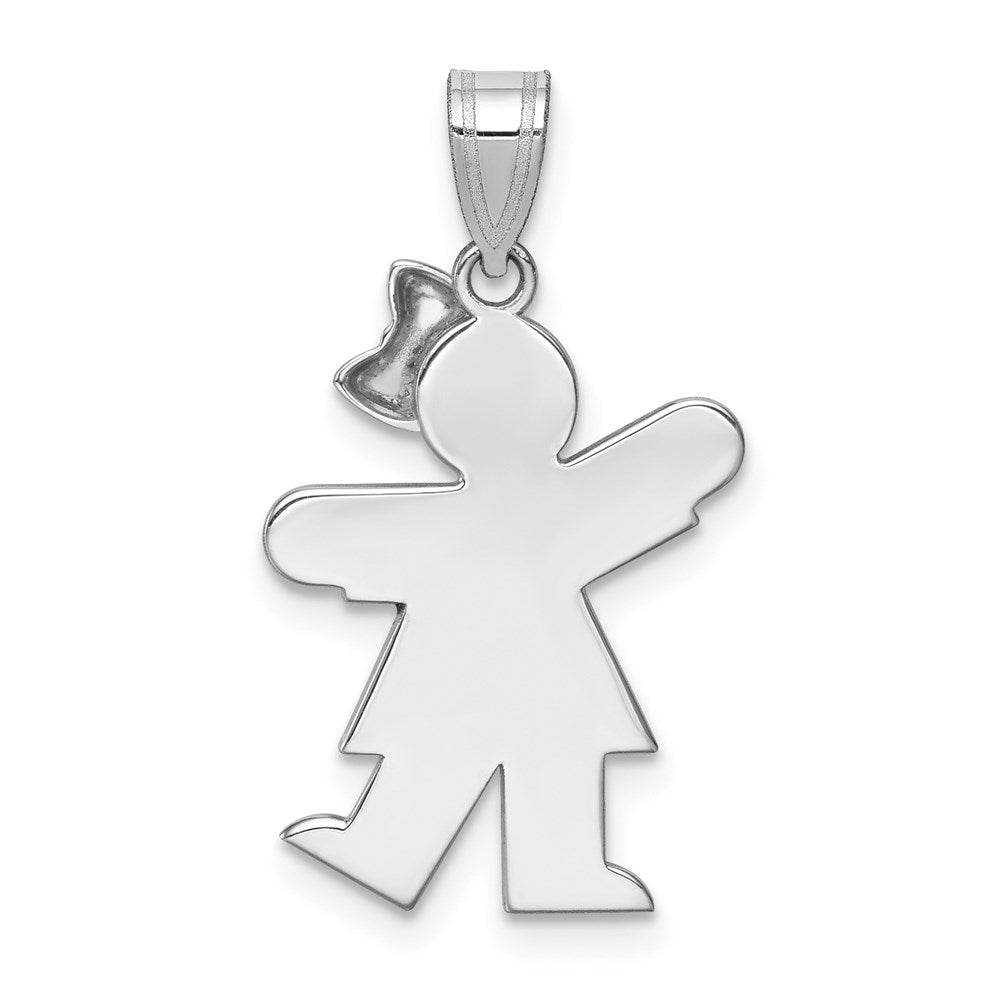 14k White Gold A Diamond Kid Pendant