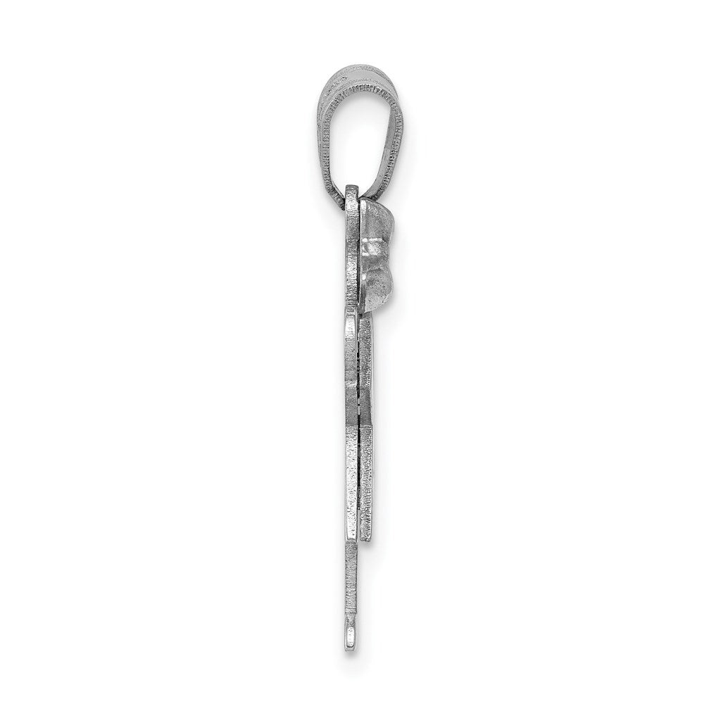 14k White Gold AA Diamond Kid Pendant