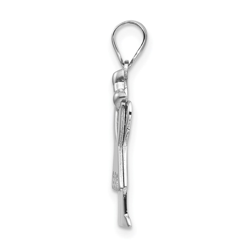 14k White Gold AAA Diamond Kid Pendant