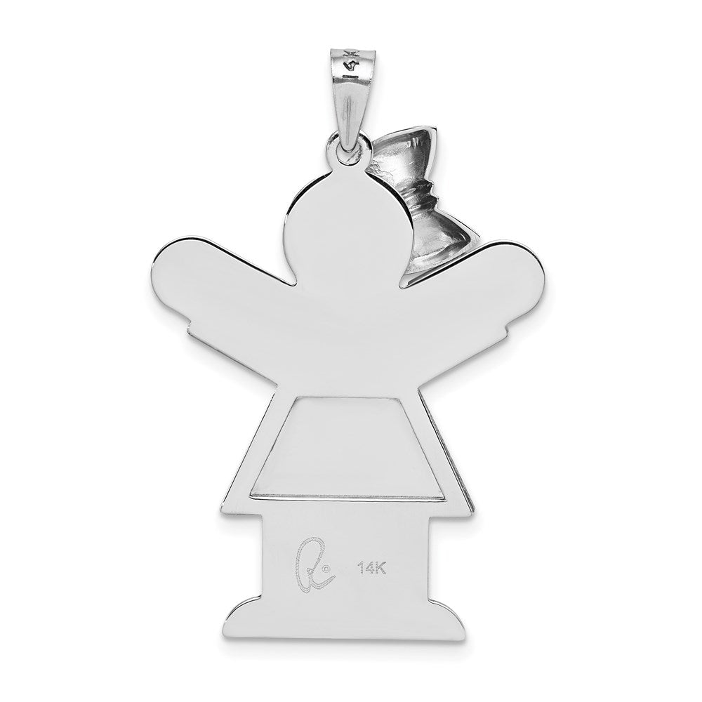 14k White Gold AAA Diamond Kid Pendant
