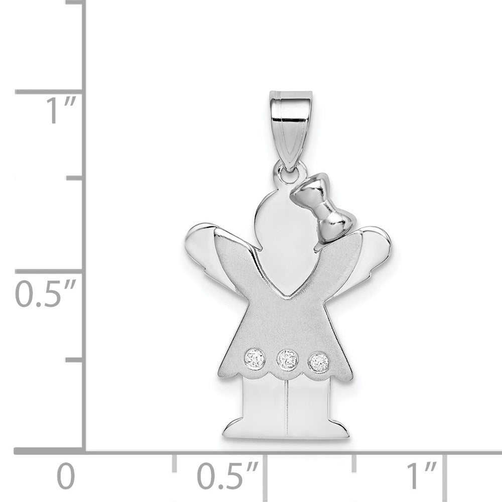 14k White Gold AAA Diamond Kid Pendant