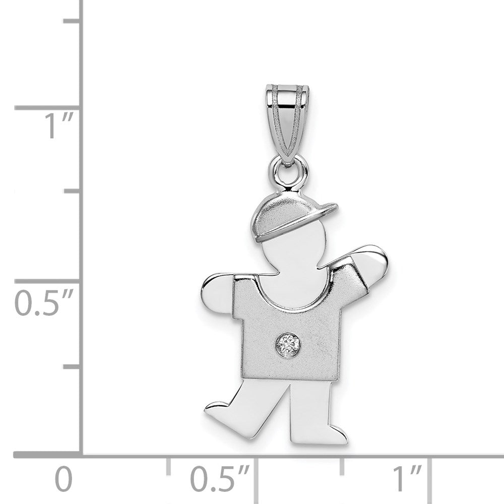 14k White Gold VS Diamond Kid Pendant
