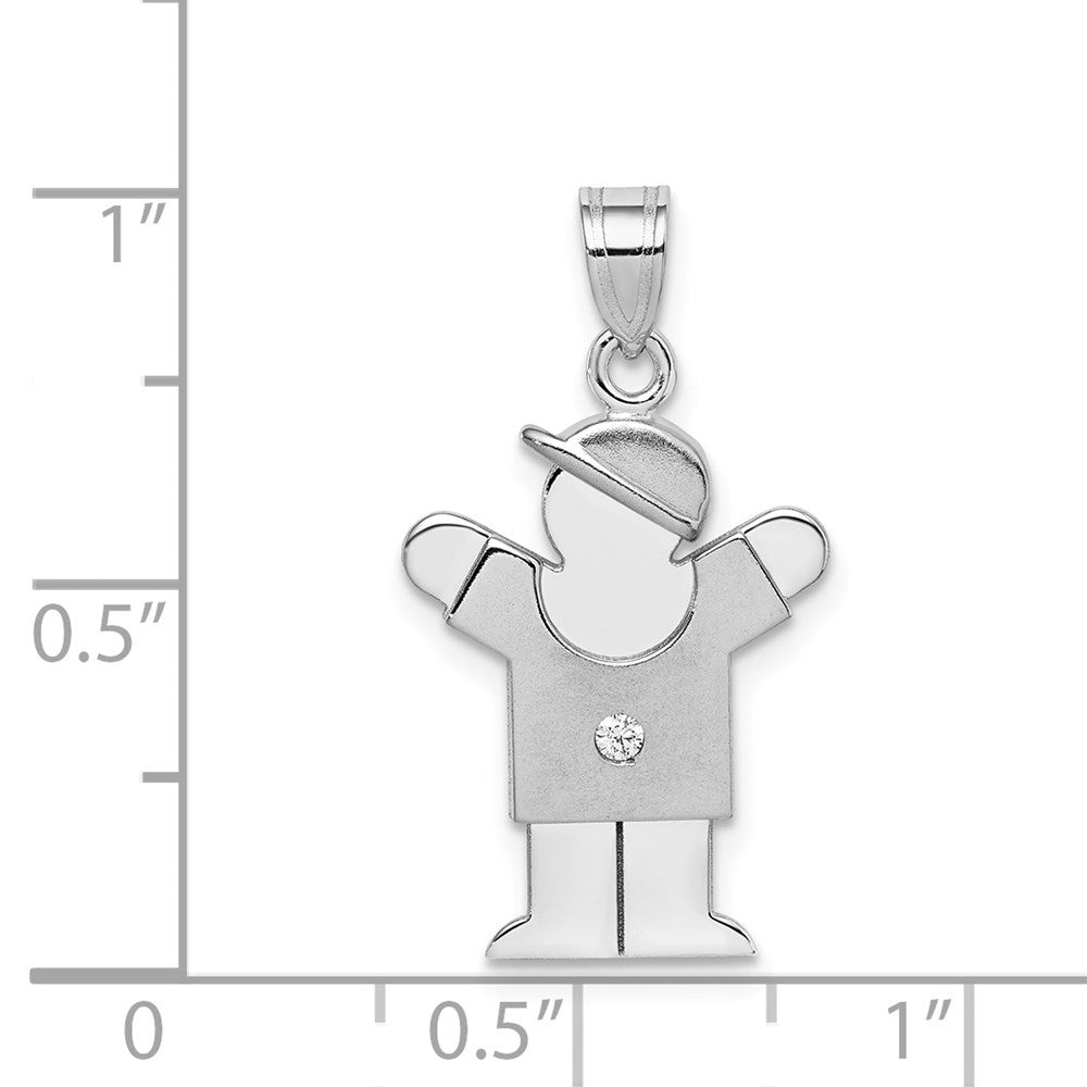 14k White Gold VS Diamond Kid Pendant