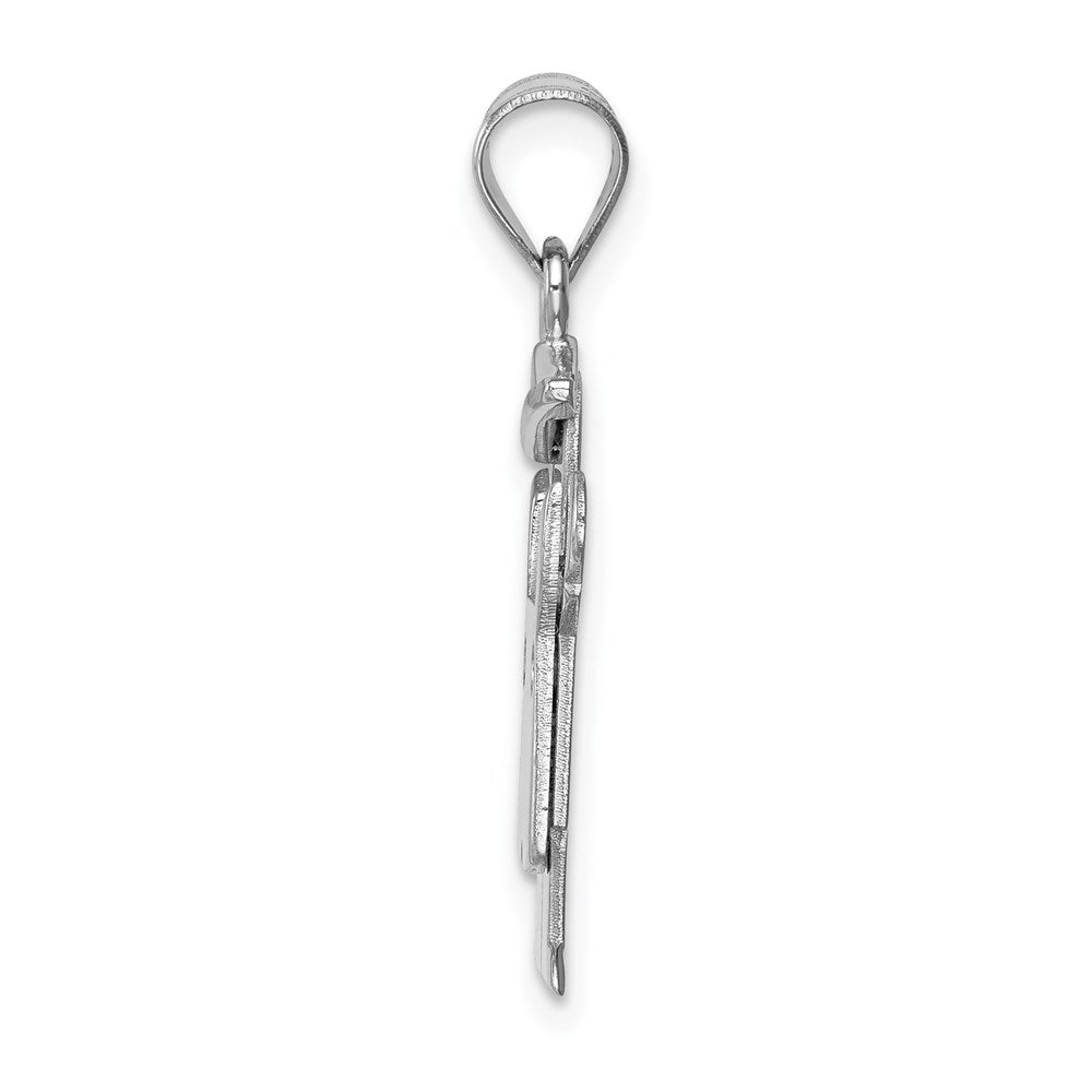 14k White Gold AAA Diamond Kid Pendant