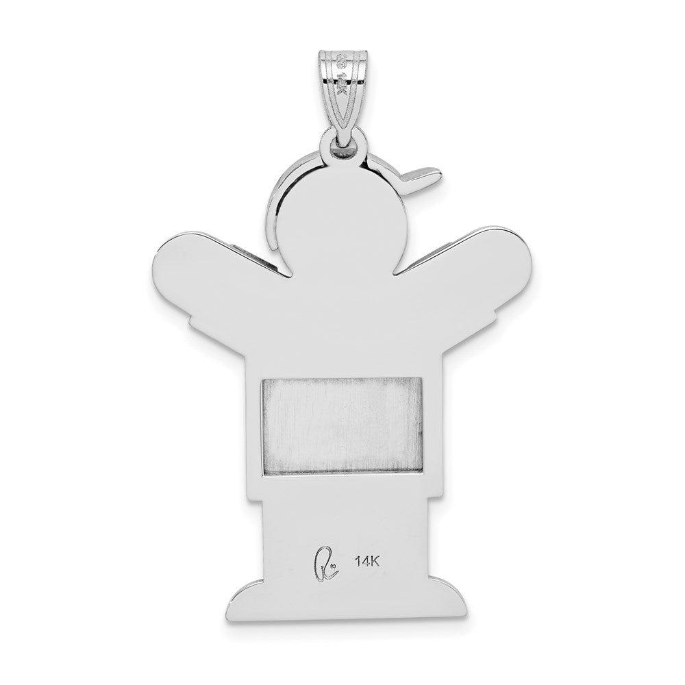 14k White Gold VS Diamond Kid Pendant