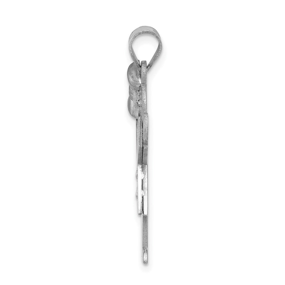 14k White Gold AAA Diamond Kid Pendant