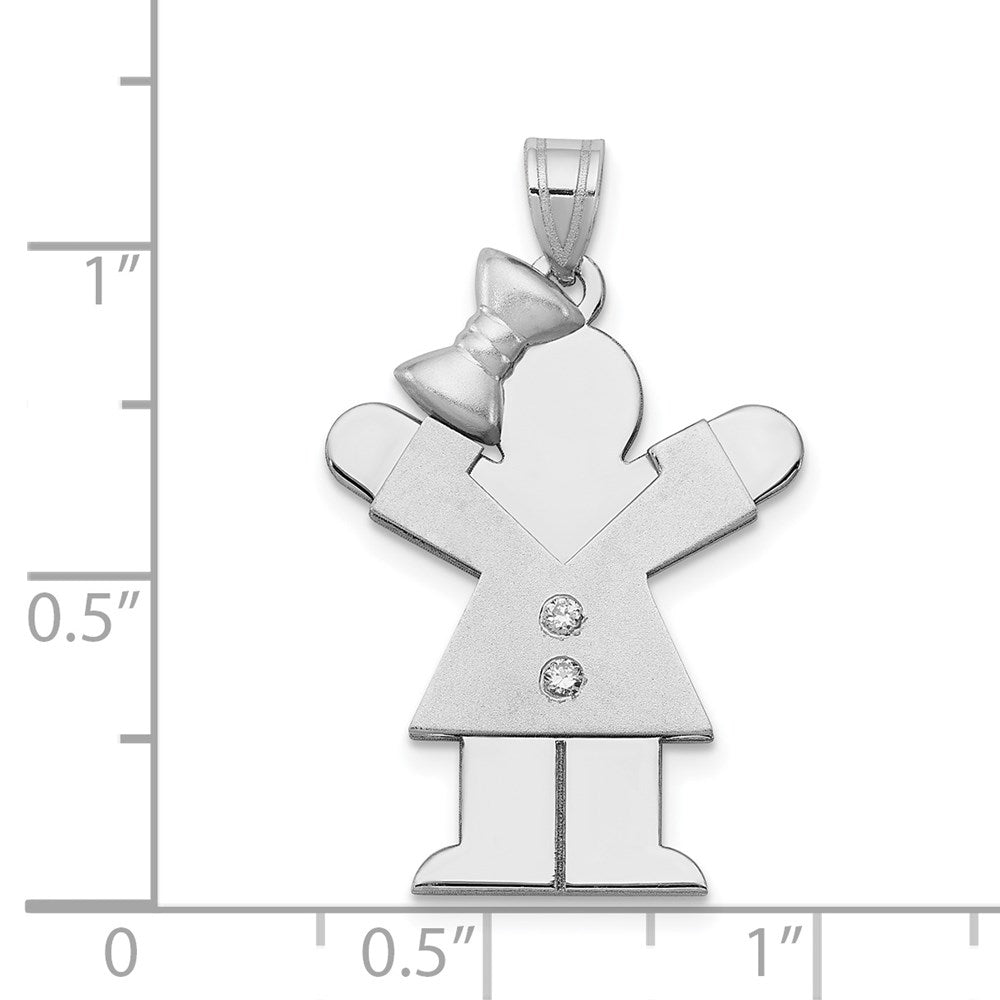 14k White Gold A Diamond Kid Pendant