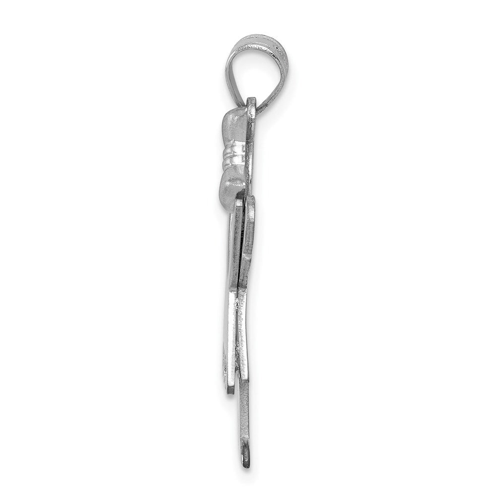 14k White Gold AAA Diamond Kid Pendant