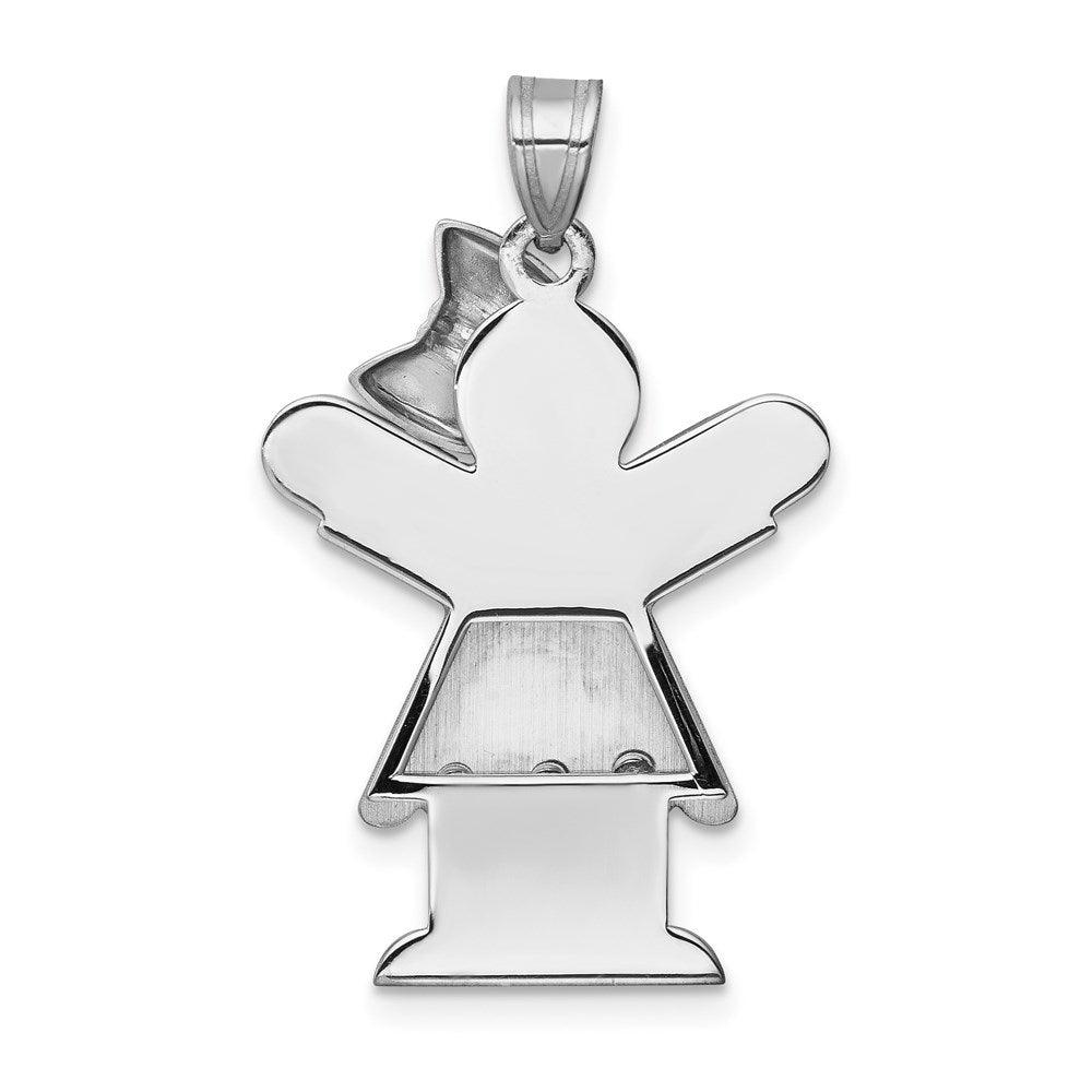 14k White Gold AAA Diamond Kid Pendant