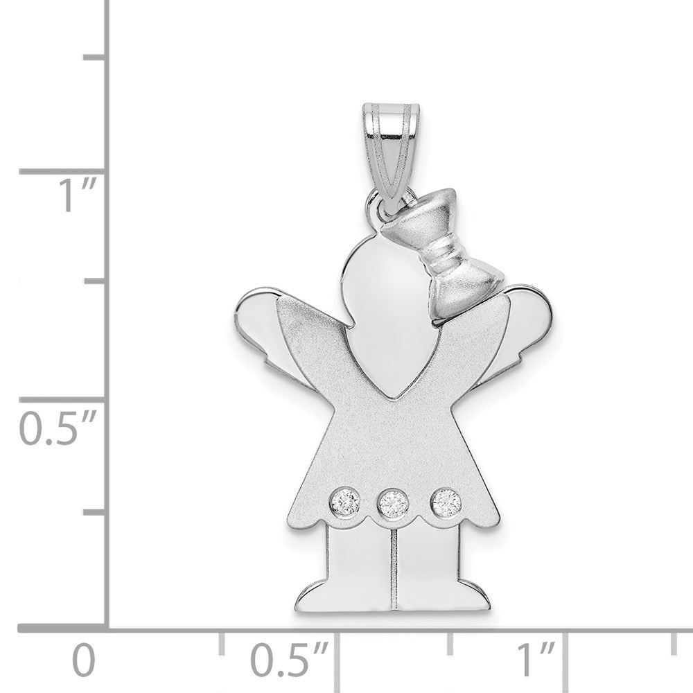 14k White Gold AAA Diamond Kid Pendant