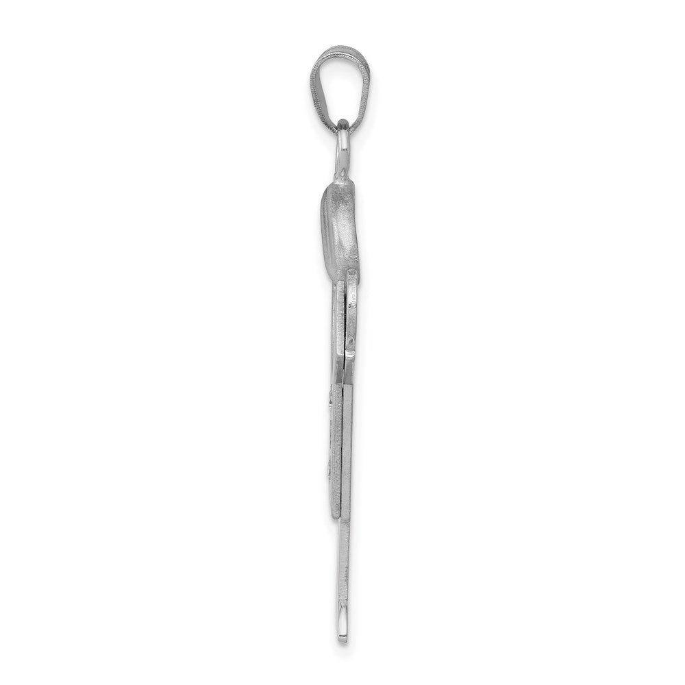 14k White Gold AAA Diamond Kid Pendant