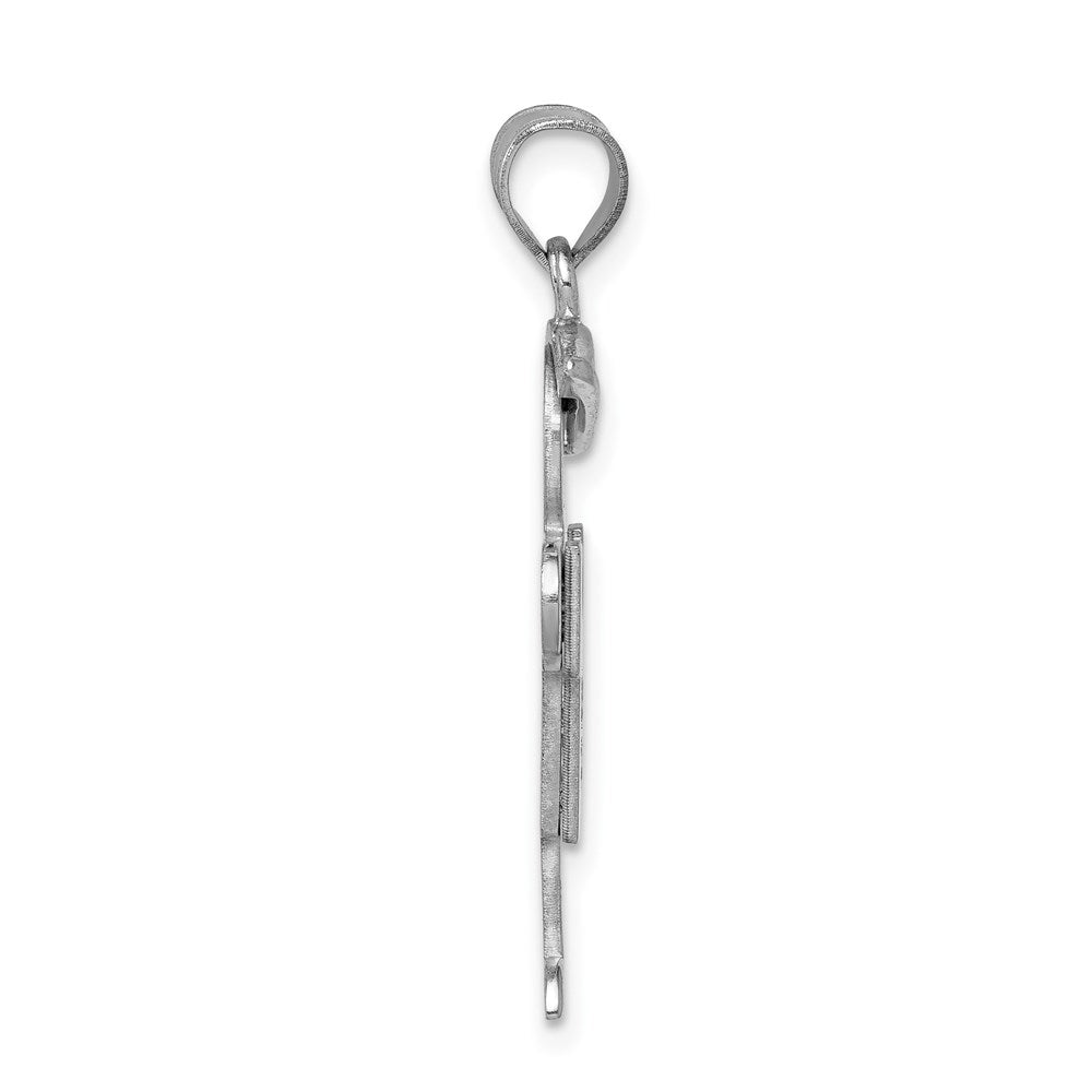 14k White Gold AA Diamond Kid Pendant