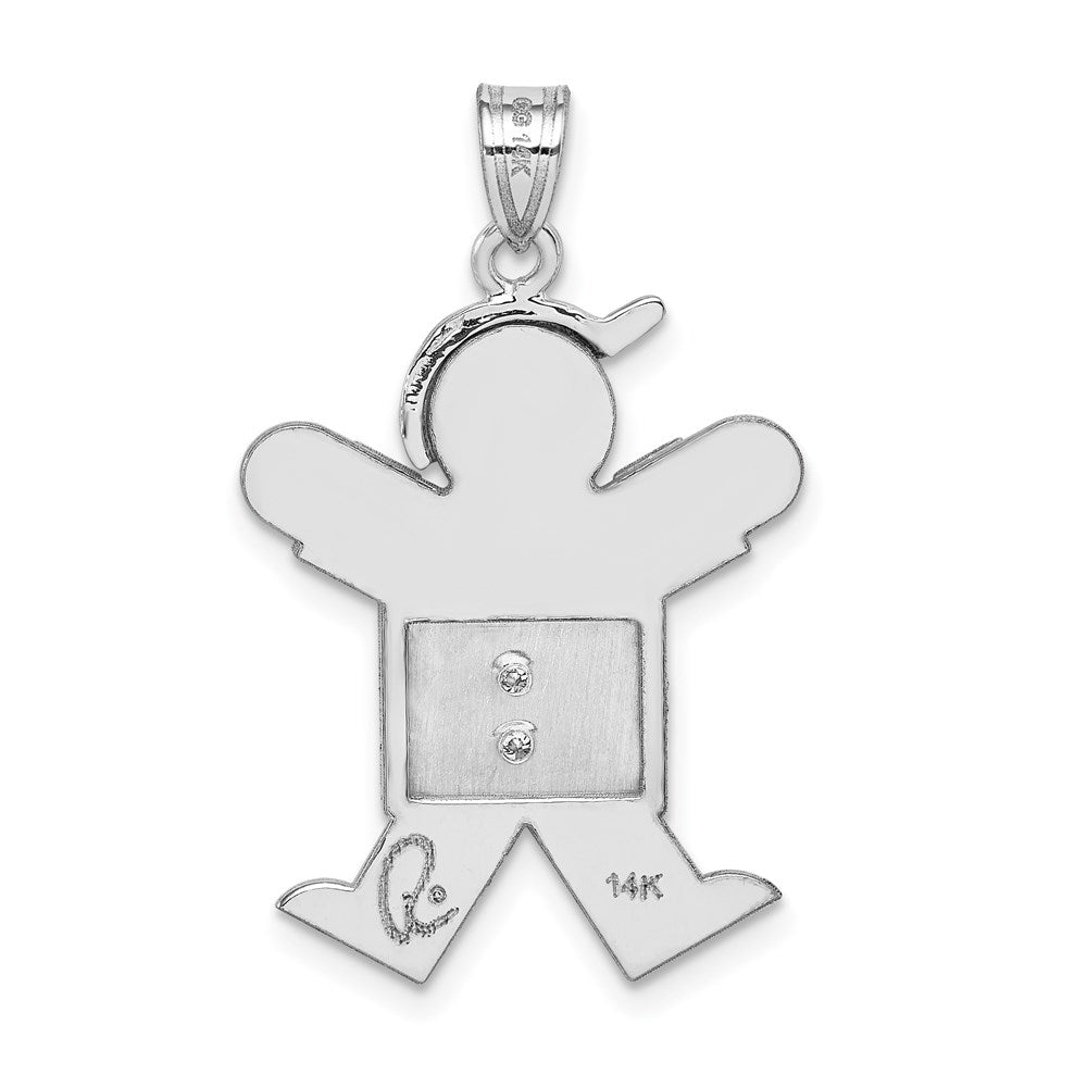 14k White Gold VS Diamond Kid Pendant