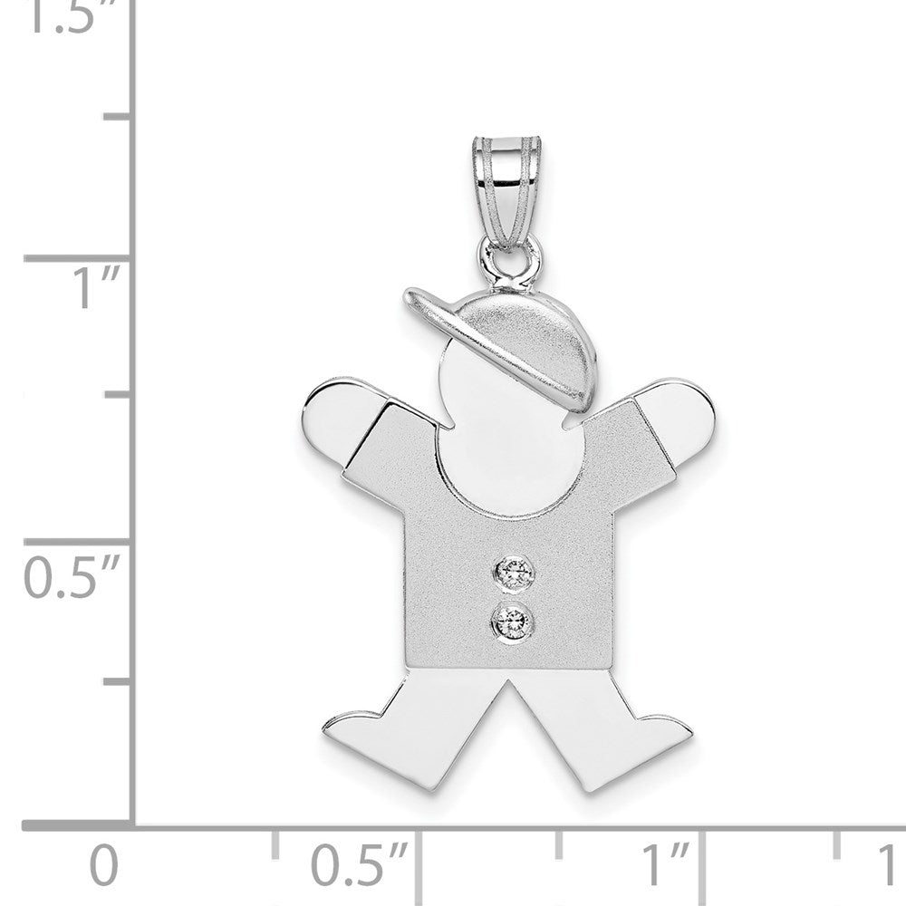 14k White Gold VS Diamond Kid Pendant