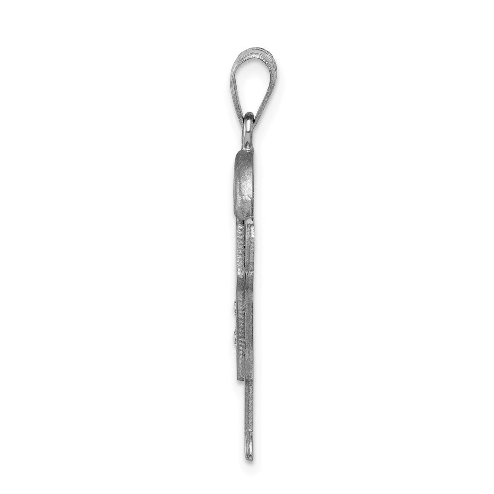 14k White Gold AAA Diamond Kid Pendant