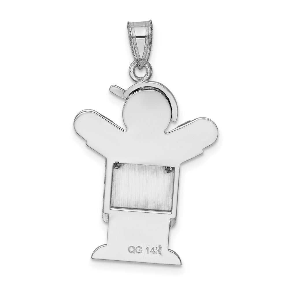 14k White Gold VS Diamond kid pendant