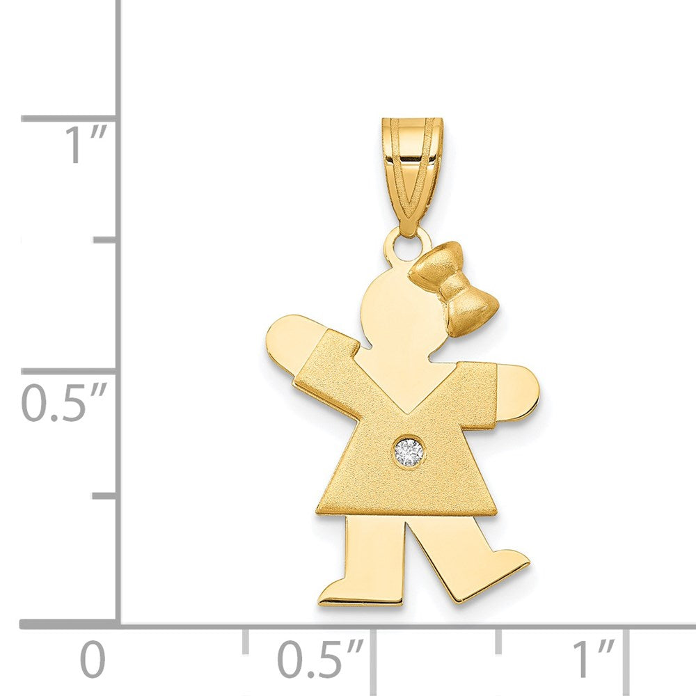 14k A Diamond Kid Pendant